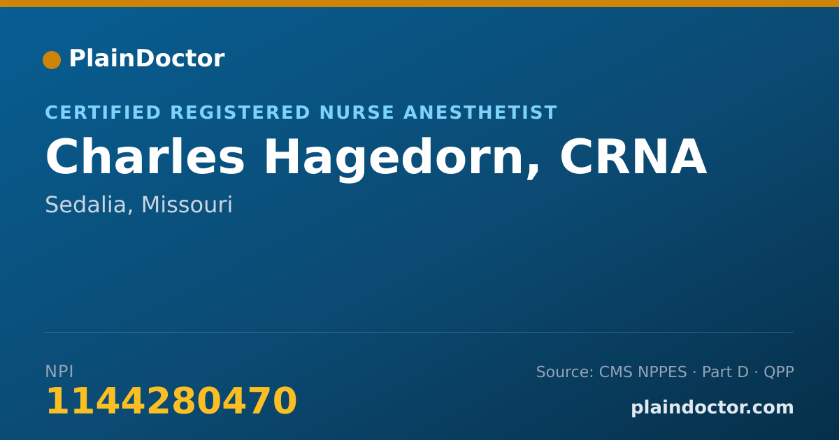 Shareable card for Charles Hagedorn, CRNA - Certified Registered Nurse Anesthetist, Sedalia, MO