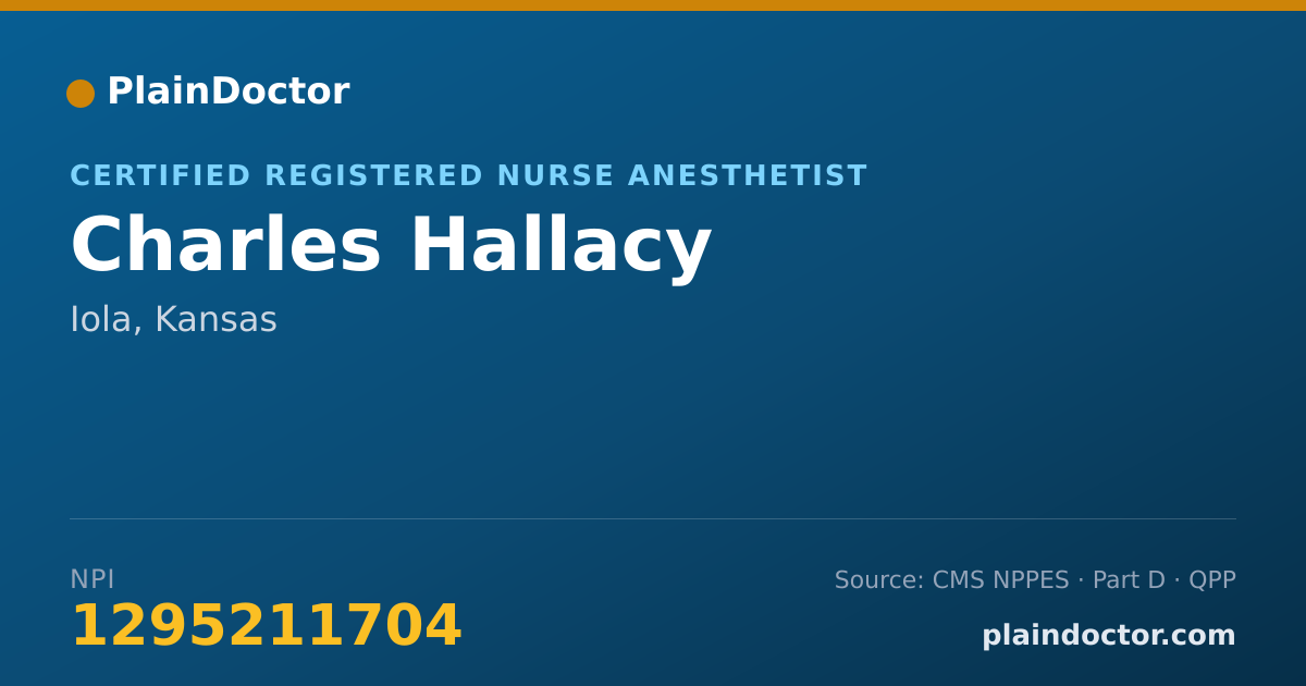 Shareable card for Charles Hallacy - Certified Registered Nurse Anesthetist, Iola, KS