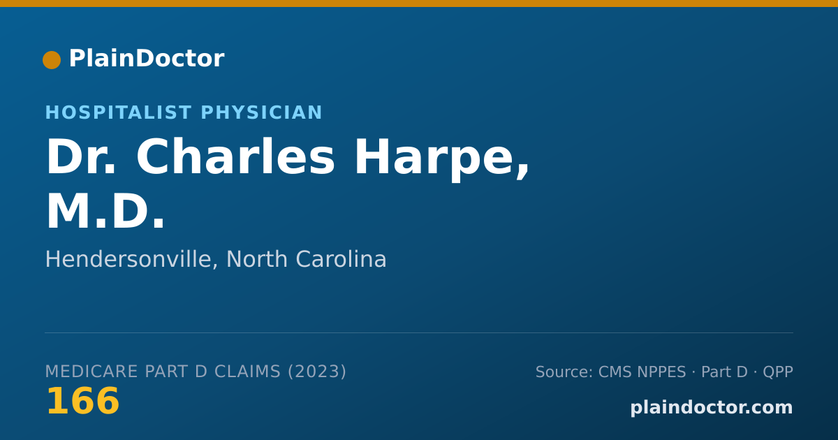 Shareable card for Charles Harpe, M.D. - Hospitalist Physician, Hendersonville, NC