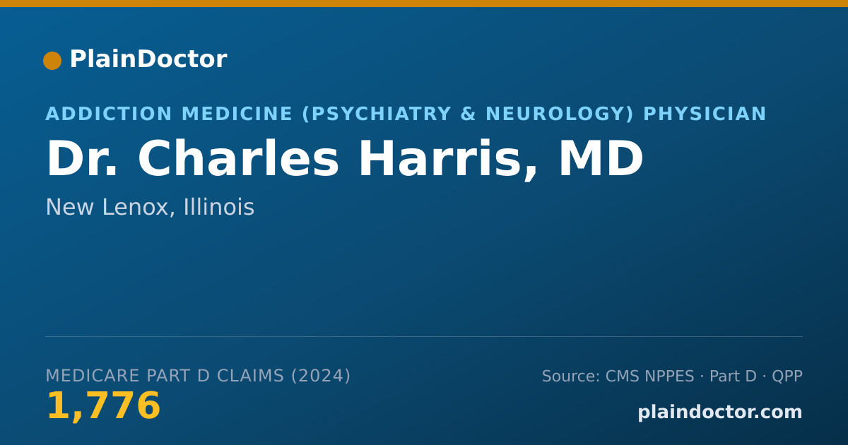 Shareable card for Charles Harris, MD - Addiction Medicine (Psychiatry & Neurology) Physician, New Lenox, IL