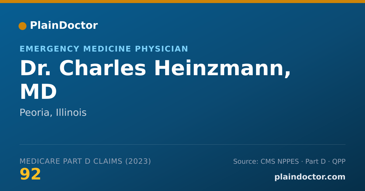 Shareable card for Charles Heinzmann, MD - Emergency Medicine Physician, Peoria, IL