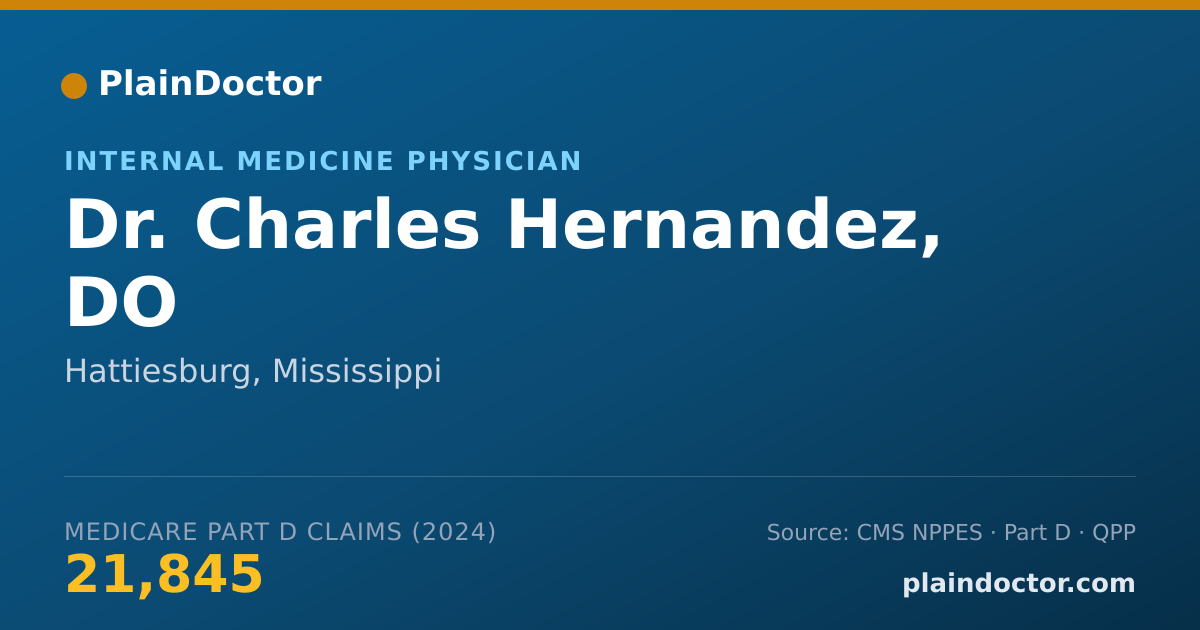 Shareable card for Charles Hernandez, DO - Internal Medicine Physician, Hattiesburg, MS