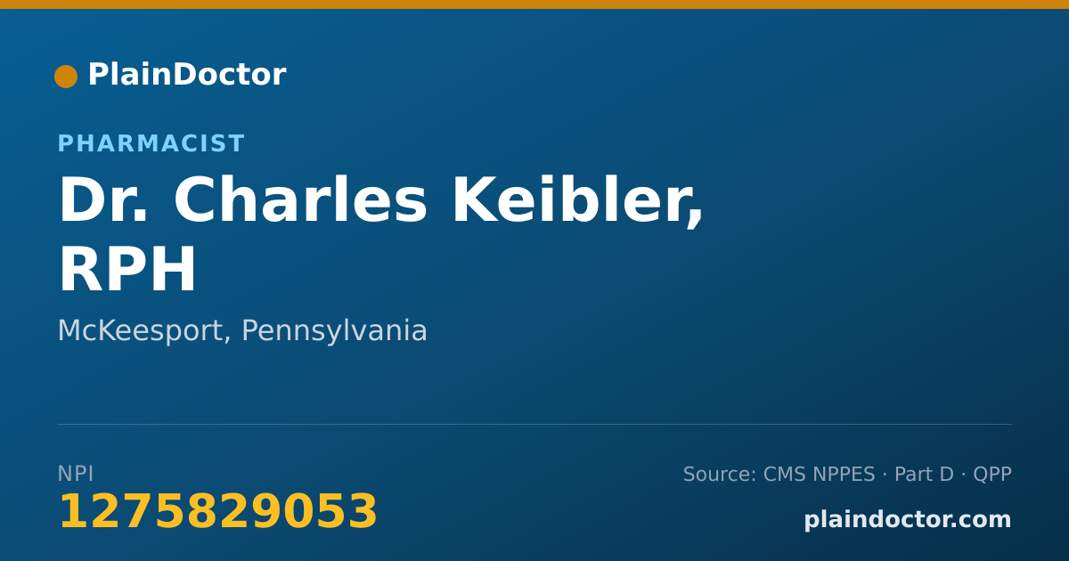 Shareable card for Charles Keibler, RPH - Pharmacist, McKeesport, PA