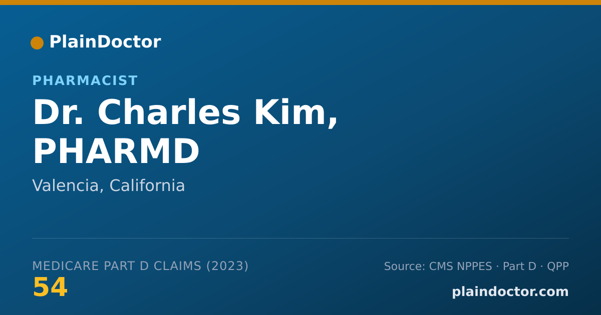 Shareable card for Charles Kim, PHARMD - Pharmacist, Valencia, CA
