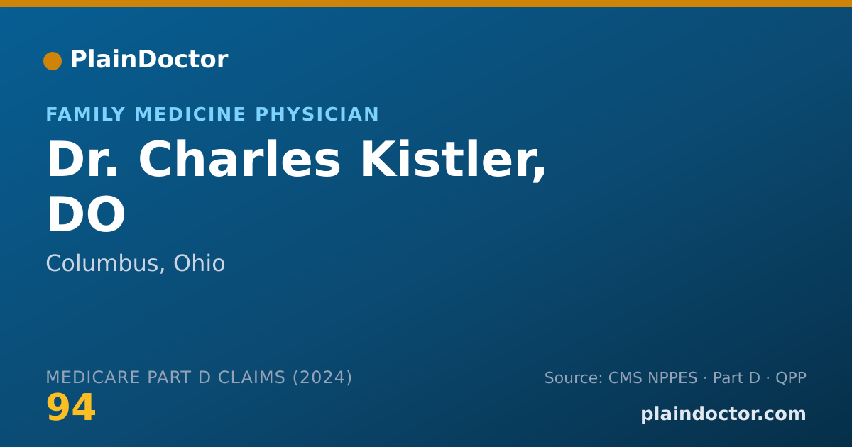 Shareable card for Charles Kistler, DO - Family Medicine Physician, Columbus, OH