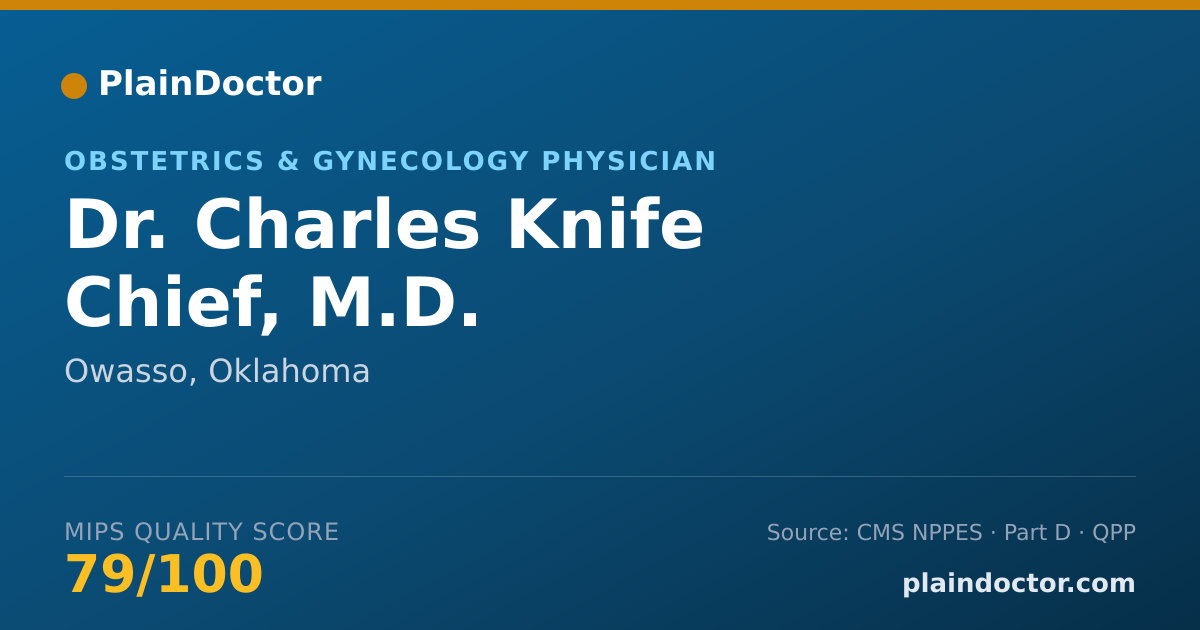 Shareable card for Charles Knife Chief, M.D. - Obstetrics & Gynecology Physician, Owasso, OK