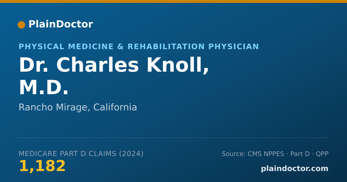Shareable card for Charles Knoll, M.D. - Physical Medicine & Rehabilitation Physician, Rancho Mirage, CA