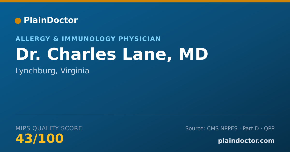 Shareable card for Charles Lane, MD - Allergy & Immunology Physician, Lynchburg, VA