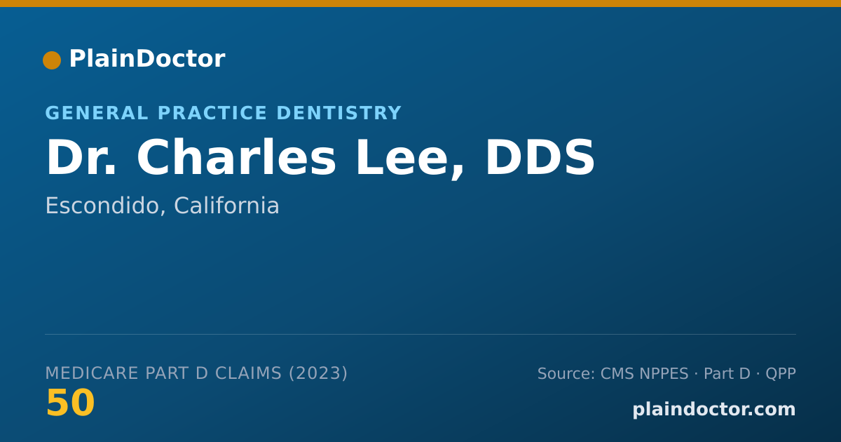 Shareable card for Charles Lee, DDS - General Practice Dentistry, Escondido, CA