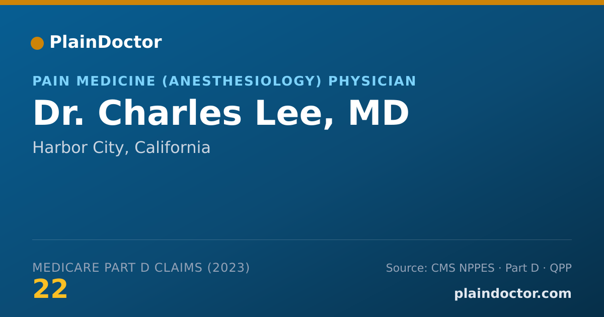 Shareable card for Charles Lee, MD - Pain Medicine (Anesthesiology) Physician, Harbor City, CA