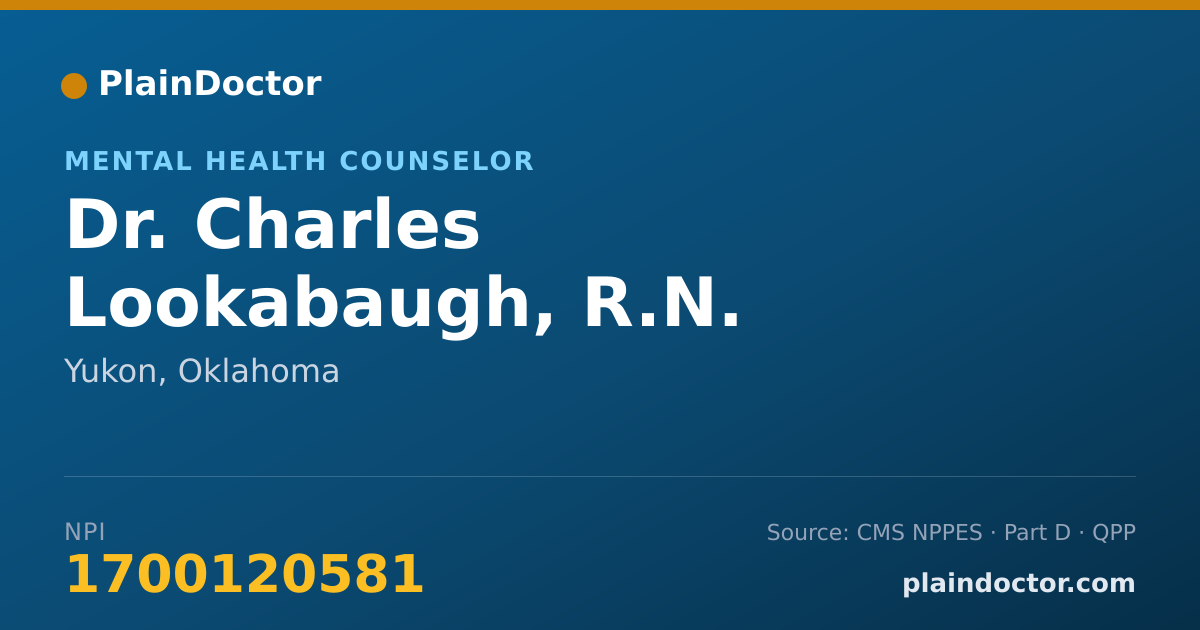 Shareable card for Charles Lookabaugh, R.N. - Mental Health Counselor, Yukon, OK