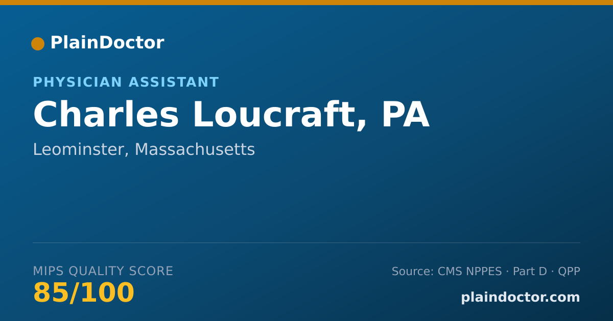 Shareable card for Charles Loucraft, PA - Physician Assistant, Leominster, MA