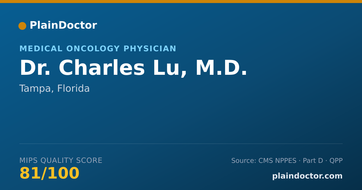 Shareable card for Charles Lu, M.D. - Medical Oncology Physician, Tampa, FL