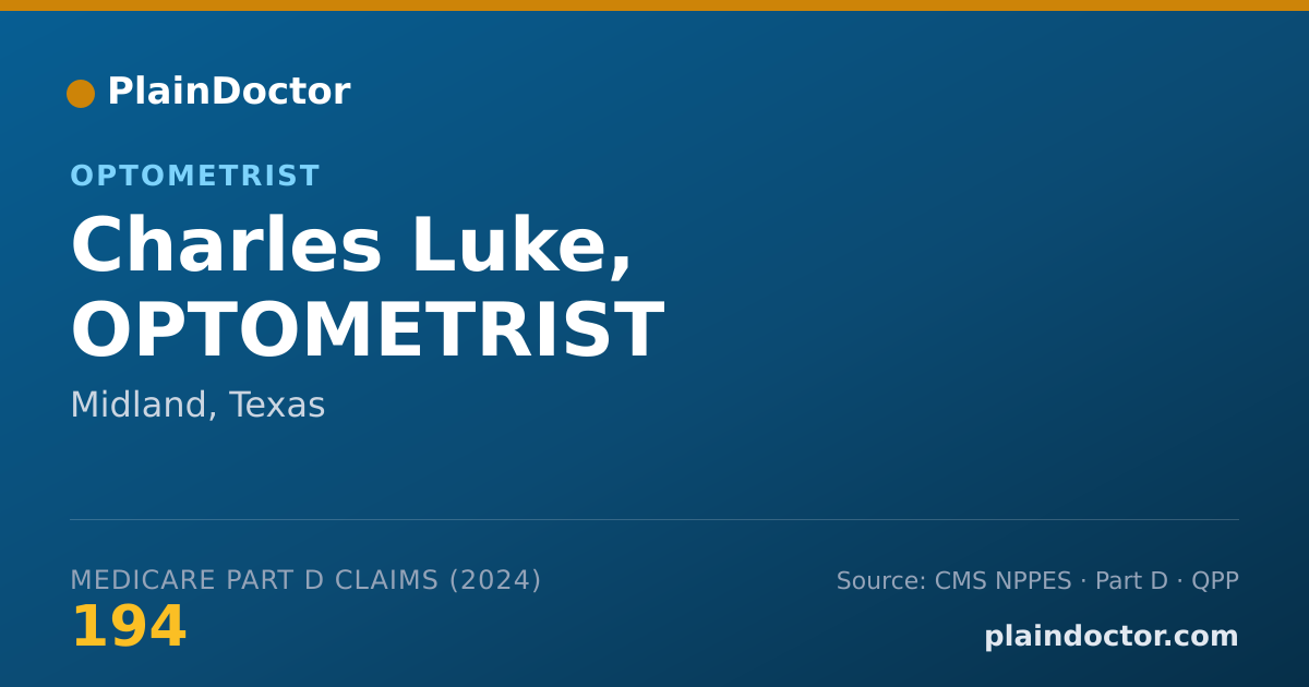 Shareable card for Charles Luke, OPTOMETRIST - Optometrist, Midland, TX