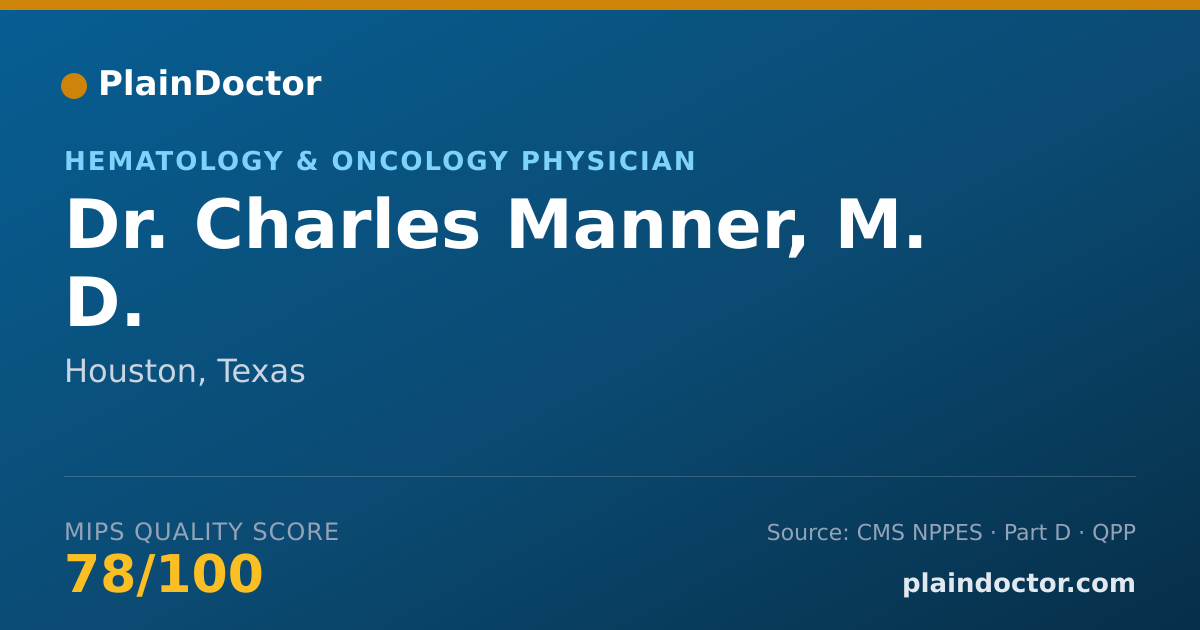 Shareable card for Charles Manner, M. D. - Hematology & Oncology Physician, Houston, TX