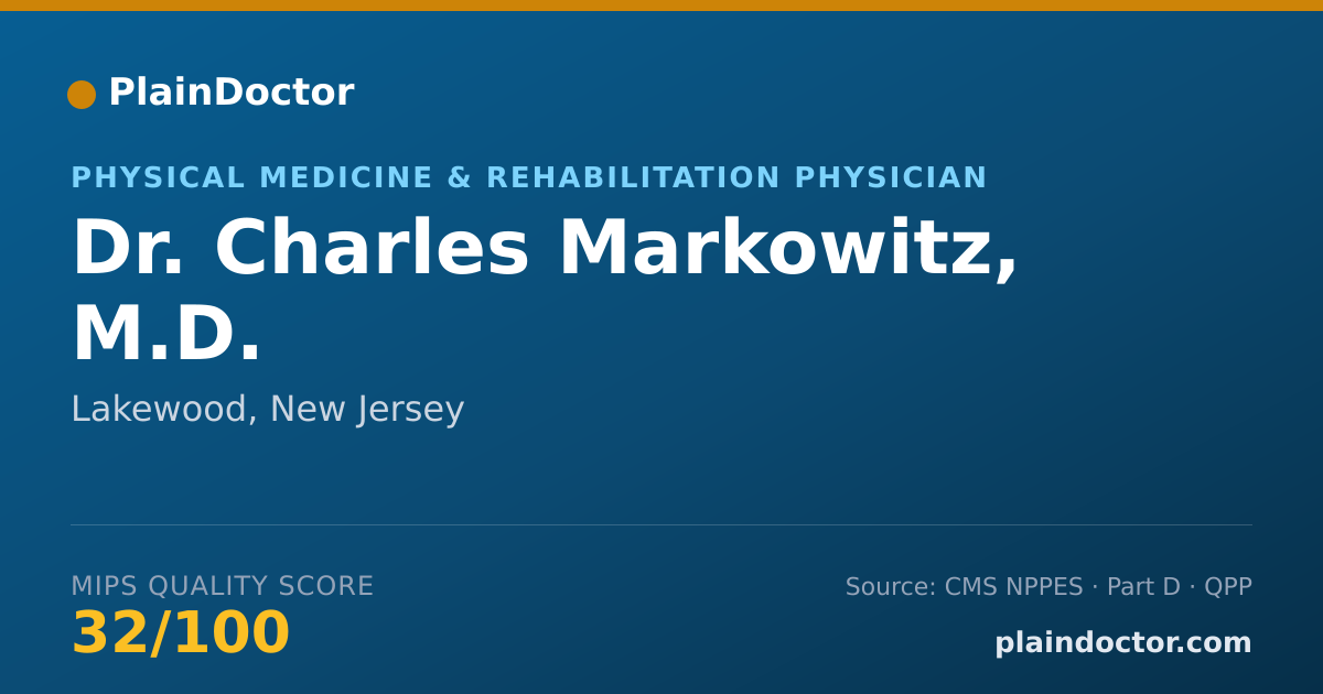Shareable card for Charles Markowitz, M.D. - Physical Medicine & Rehabilitation Physician, Lakewood, NJ