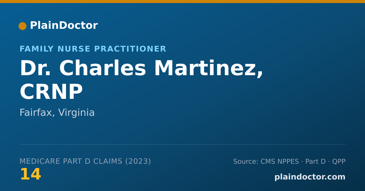 Shareable card for Charles Martinez, CRNP - Family Nurse Practitioner, Fairfax, VA