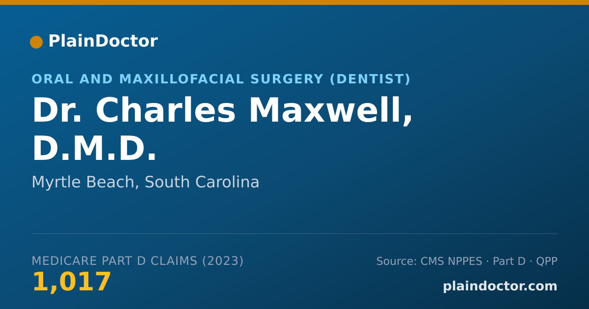 Shareable card for Charles Maxwell, D.M.D. - Oral and Maxillofacial Surgery (Dentist), Myrtle Beach, SC