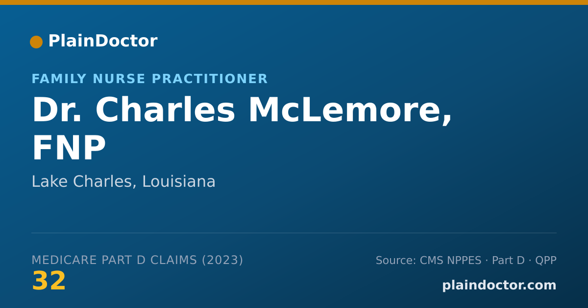 Shareable card for Charles McLemore, FNP - Family Nurse Practitioner, Lake Charles, LA