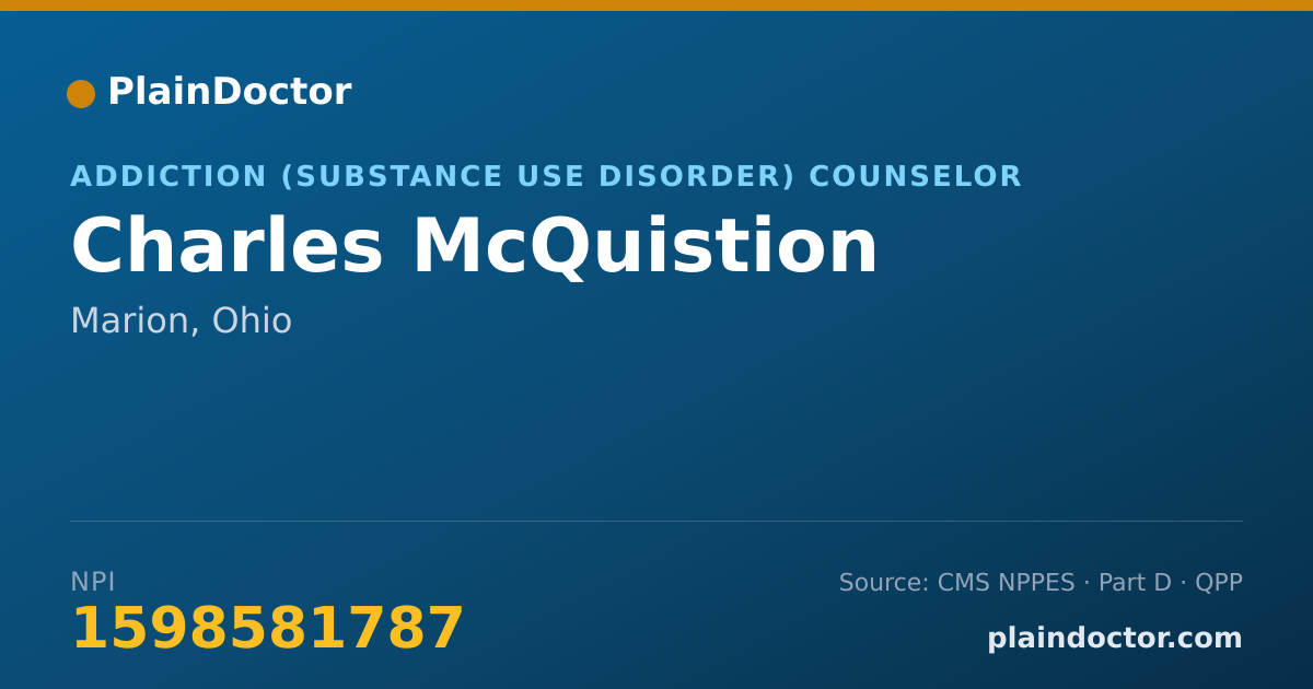 Shareable card for Charles McQuistion - Addiction (Substance Use Disorder) Counselor, Marion, OH