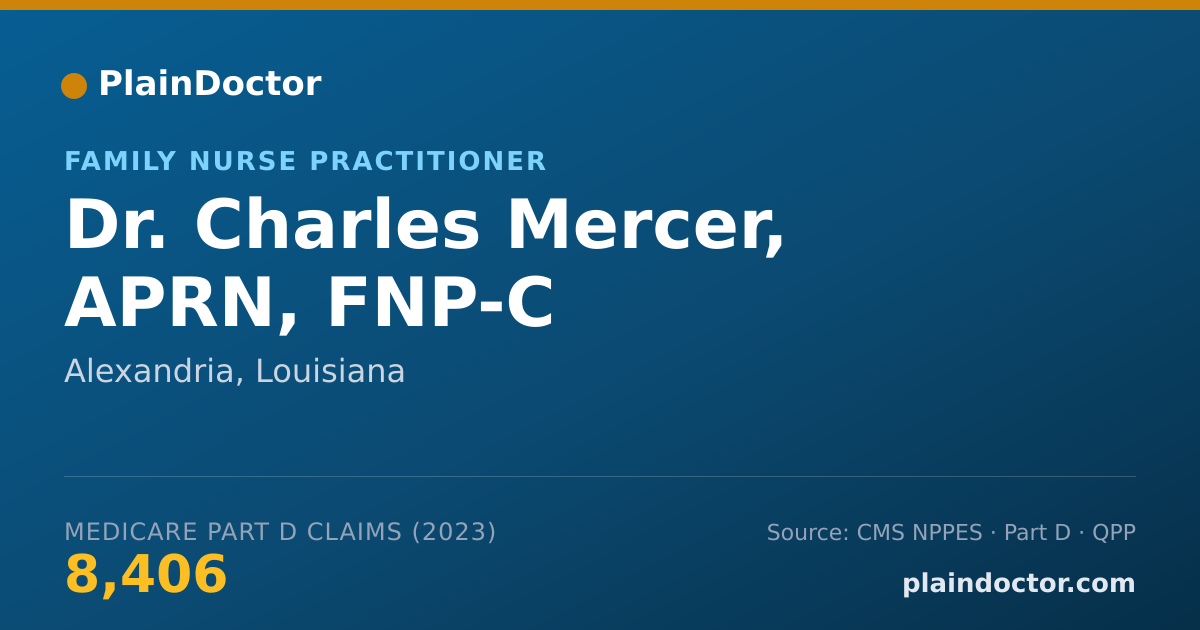 Shareable card for Charles Mercer, APRN, FNP-C - Family Nurse Practitioner, Alexandria, LA