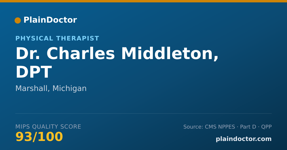 Shareable card for Charles Middleton, DPT - Physical Therapist, Marshall, MI