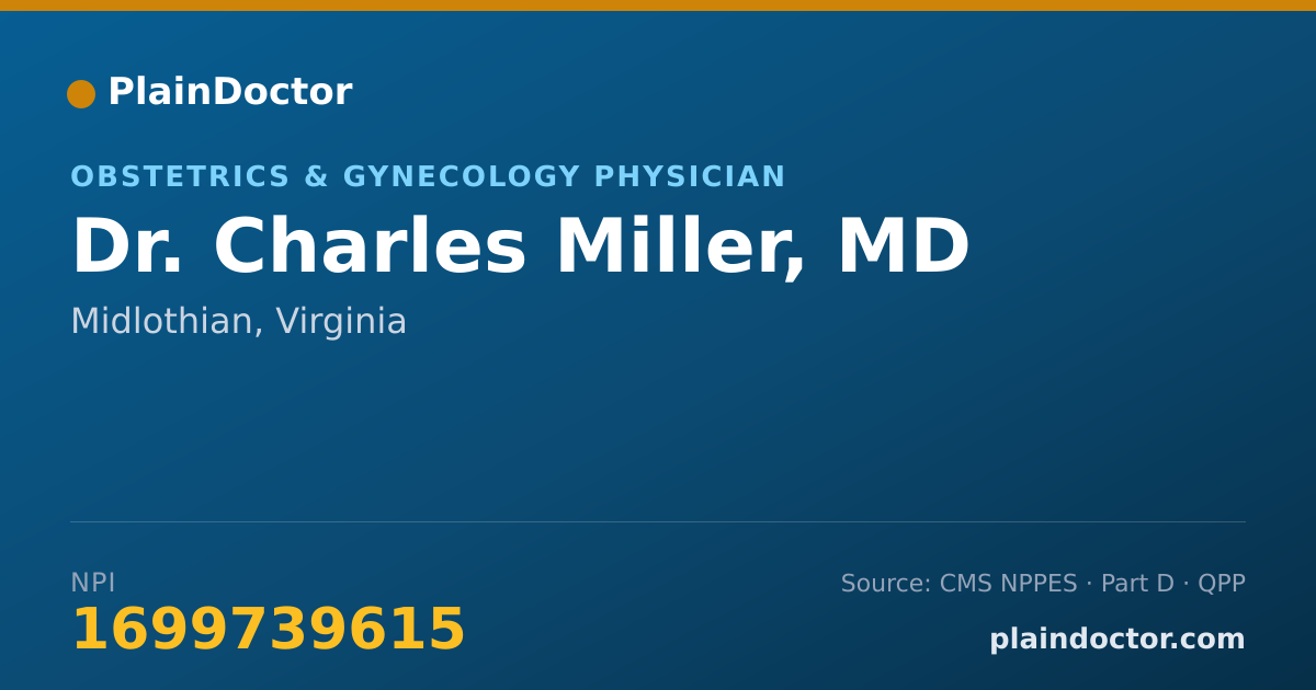 Shareable card for Charles Miller, MD - Obstetrics & Gynecology Physician, Midlothian, VA