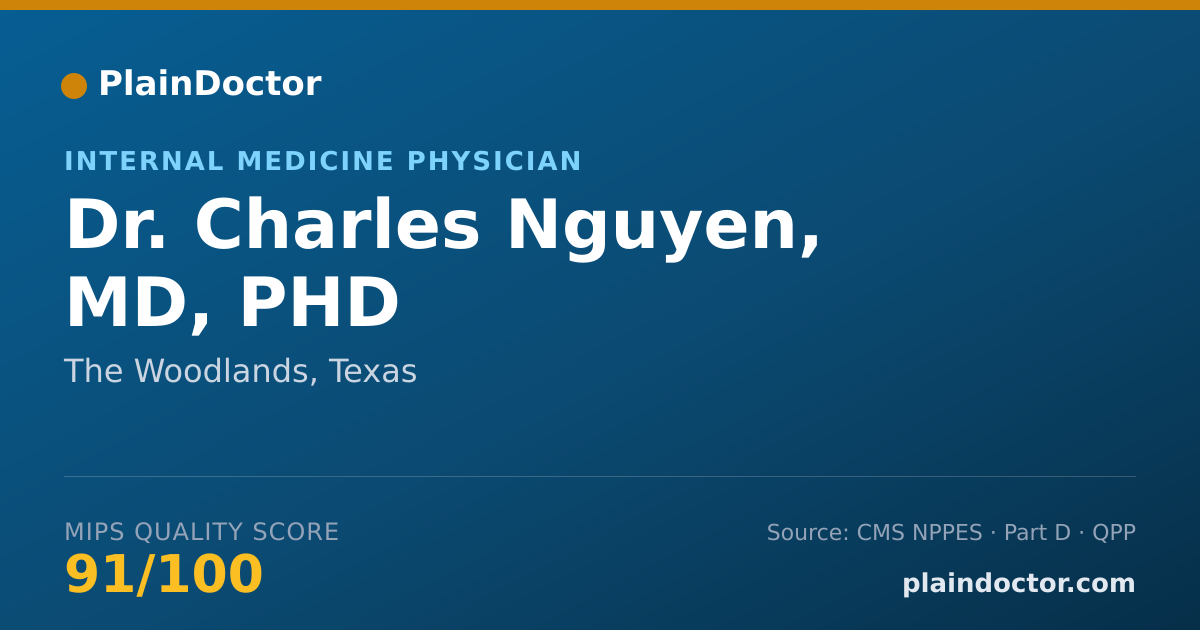 Shareable card for Charles Nguyen, MD, PHD - Internal Medicine Physician, The Woodlands, TX