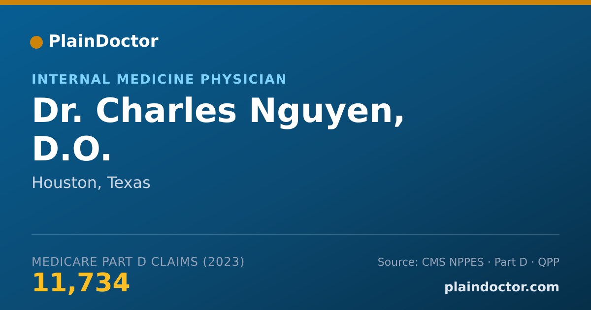 Shareable card for Charles Nguyen, D.O. - Internal Medicine Physician, Houston, TX