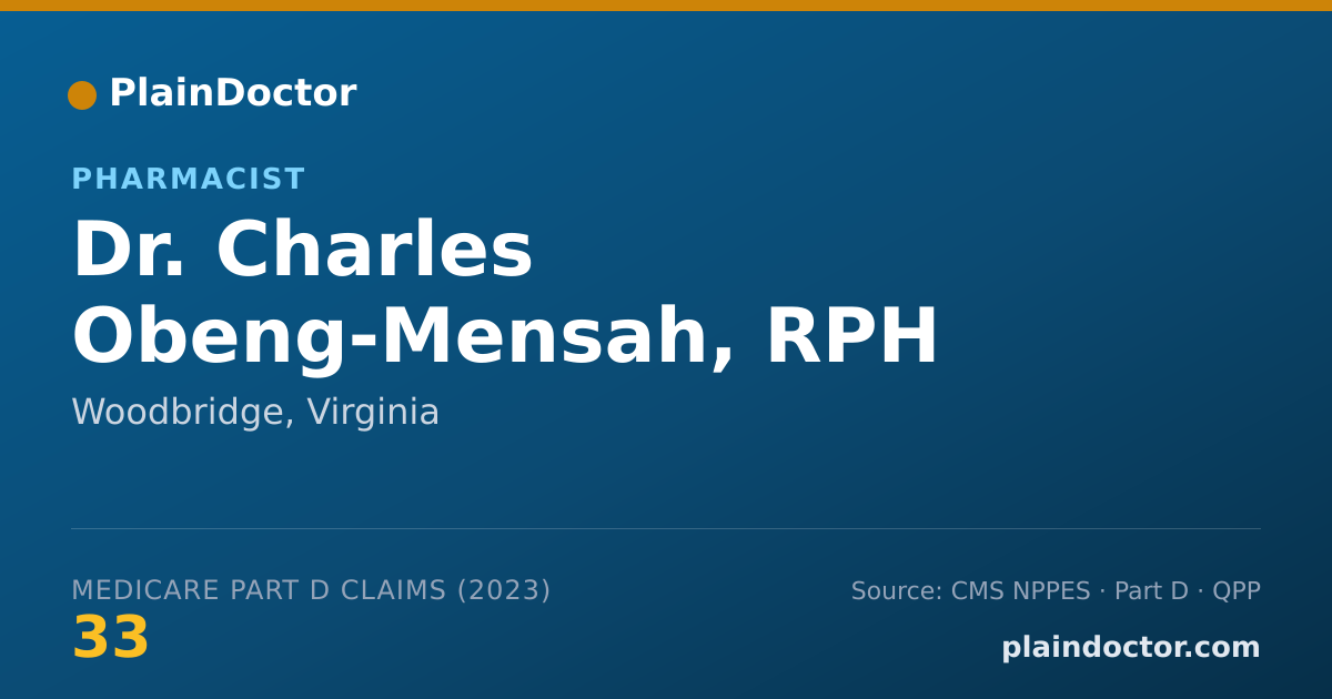Shareable card for Charles Obeng-Mensah, RPH - Pharmacist, Woodbridge, VA