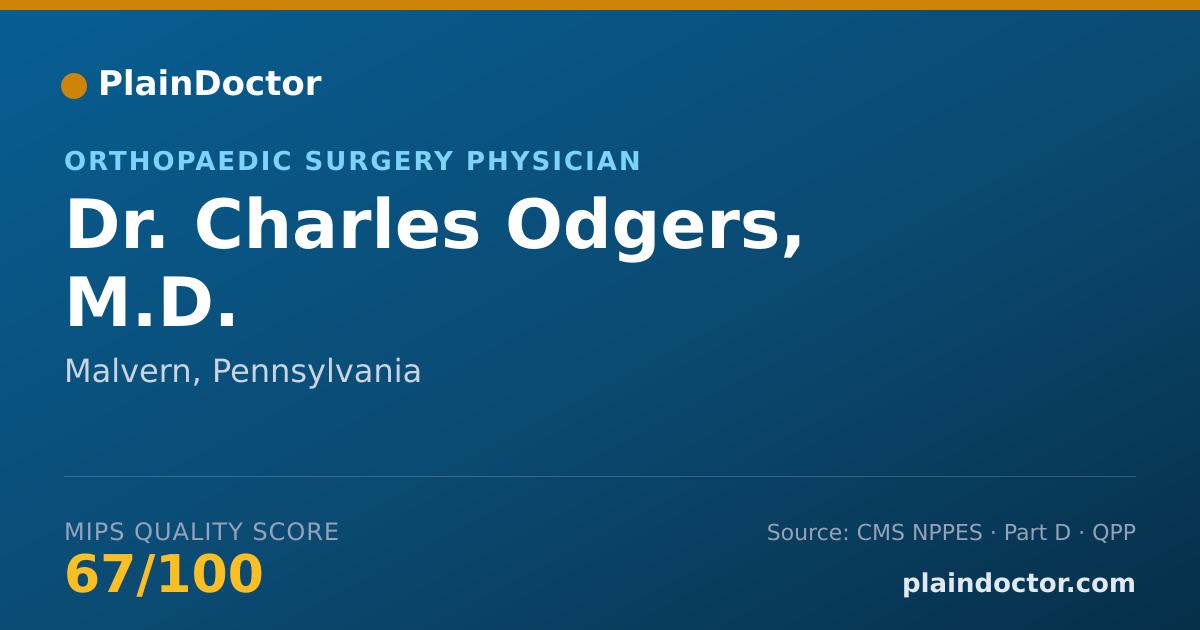 Shareable card for Charles Odgers, M.D. - Orthopaedic Surgery Physician, Malvern, PA