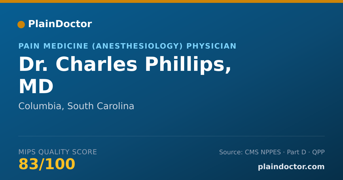 Shareable card for Charles Phillips, MD - Pain Medicine (Anesthesiology) Physician, Columbia, SC