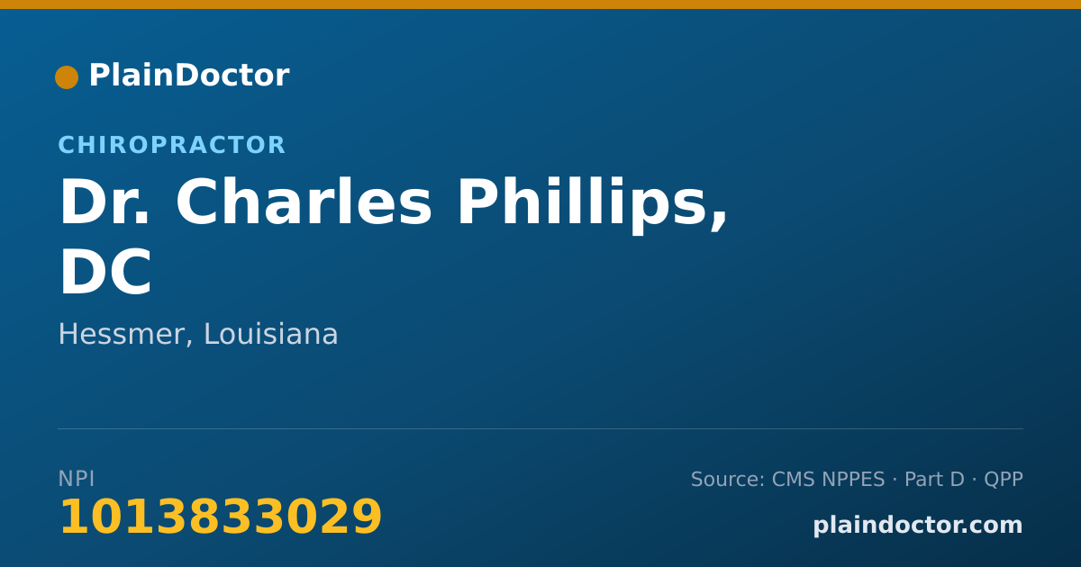 Shareable card for Charles Phillips, DC - Chiropractor, Hessmer, LA