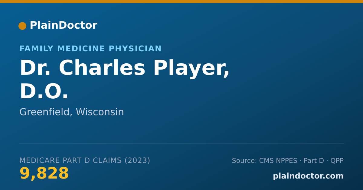 Shareable card for Charles Player, D.O. - Family Medicine Physician, Greenfield, WI