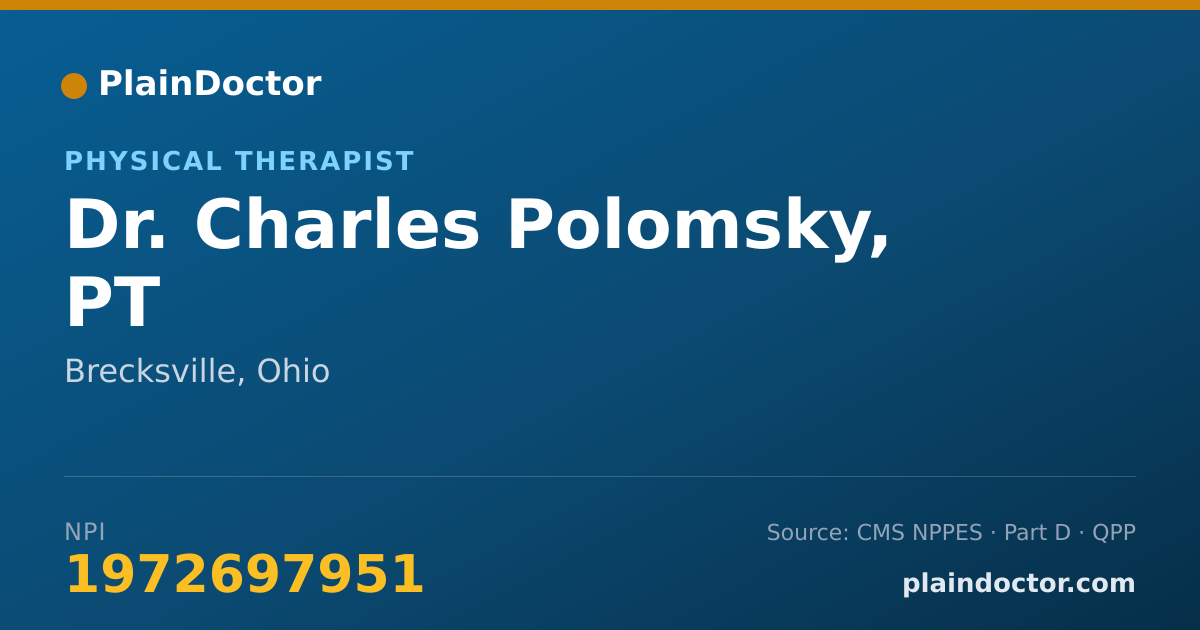 Shareable card for Charles Polomsky, PT - Physical Therapist, Brecksville, OH