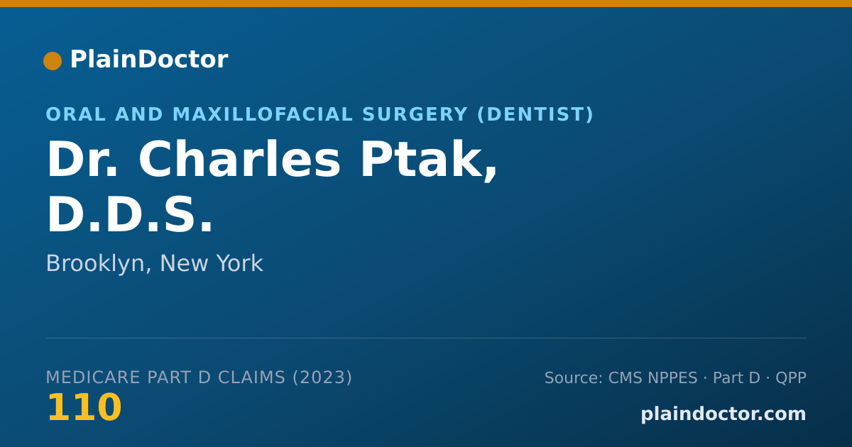 Shareable card for Charles Ptak, D.D.S. - Oral and Maxillofacial Surgery (Dentist), Brooklyn, NY