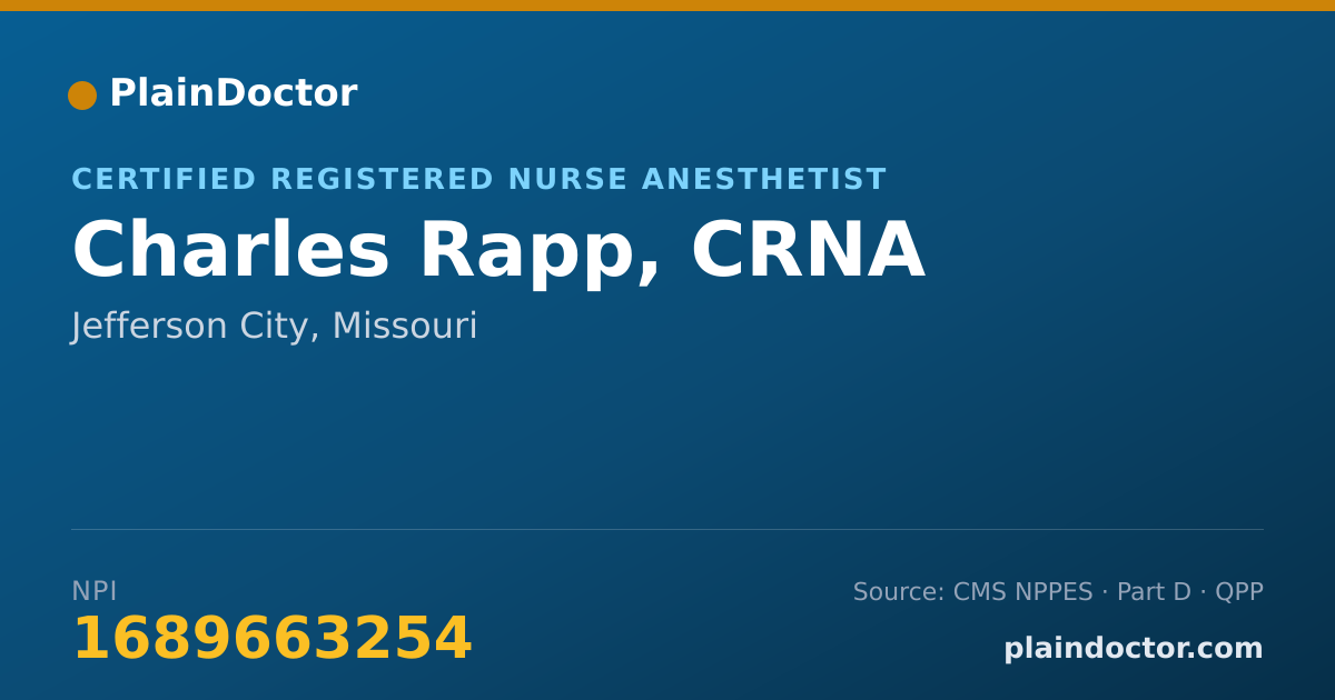 Shareable card for Charles Rapp, CRNA - Certified Registered Nurse Anesthetist, Jefferson City, MO