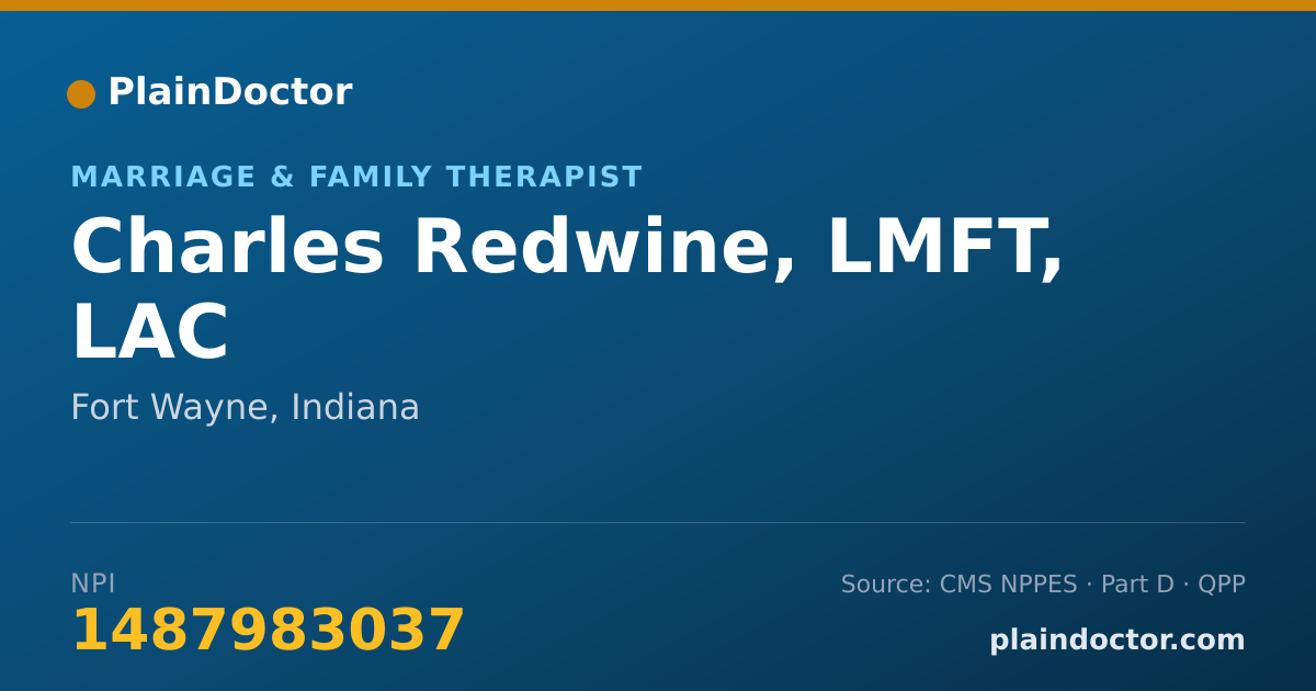 Shareable card for Charles Redwine, LMFT, LAC - Marriage & Family Therapist, Fort Wayne, IN