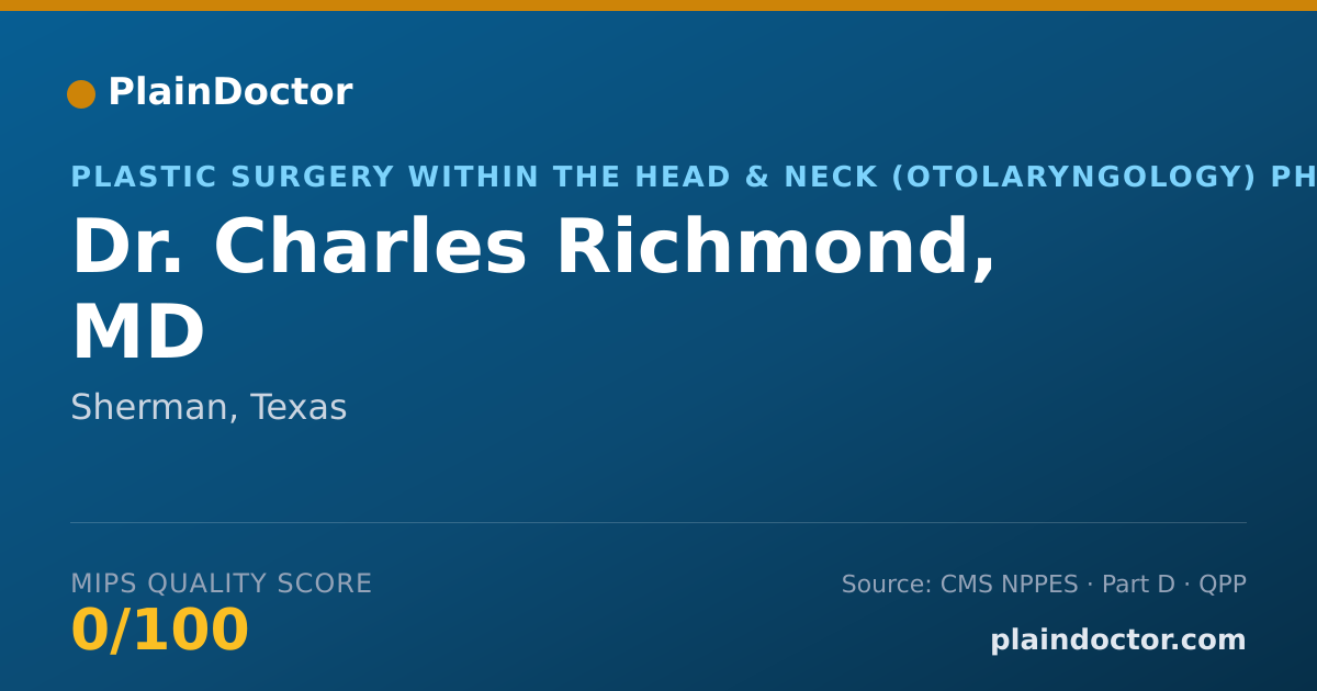 Shareable card for Charles Richmond, MD - Plastic Surgery within the Head & Neck (Otolaryngology) Physician, Sherman, TX