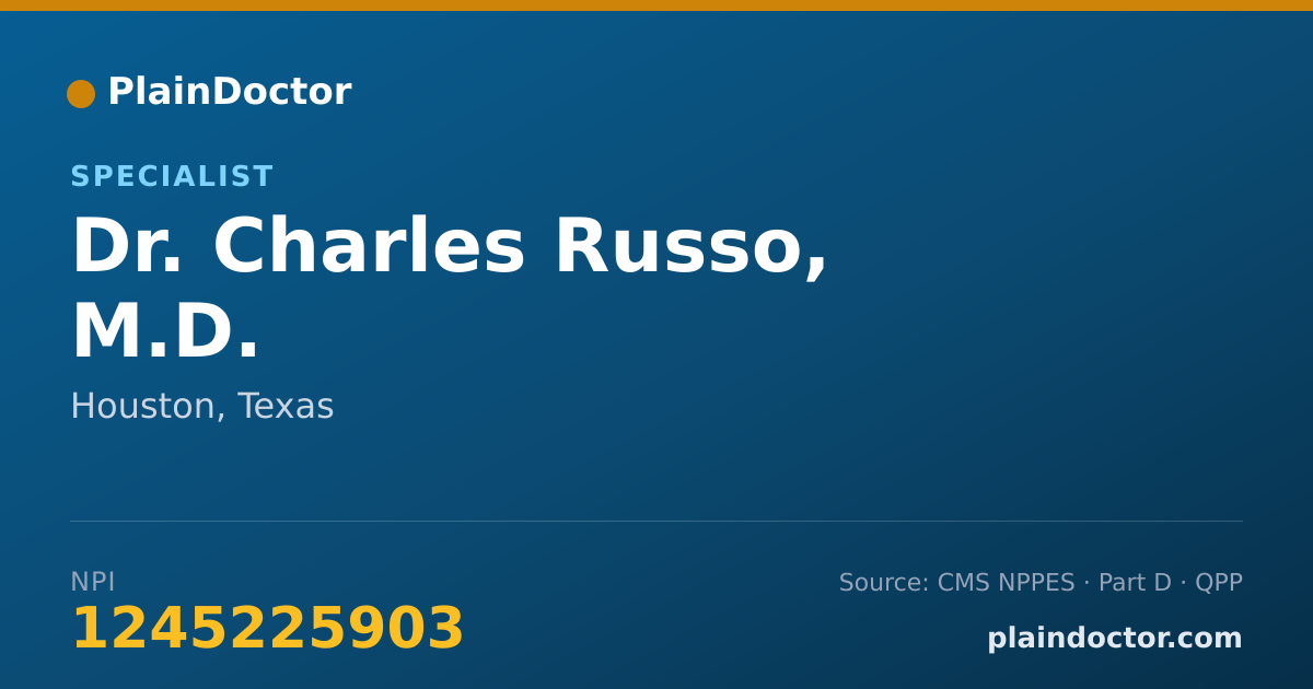 Shareable card for Charles Russo, M.D. - Specialist, Houston, TX