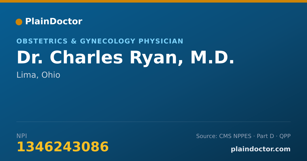 Shareable card for Charles Ryan, M.D. - Obstetrics & Gynecology Physician, Lima, OH
