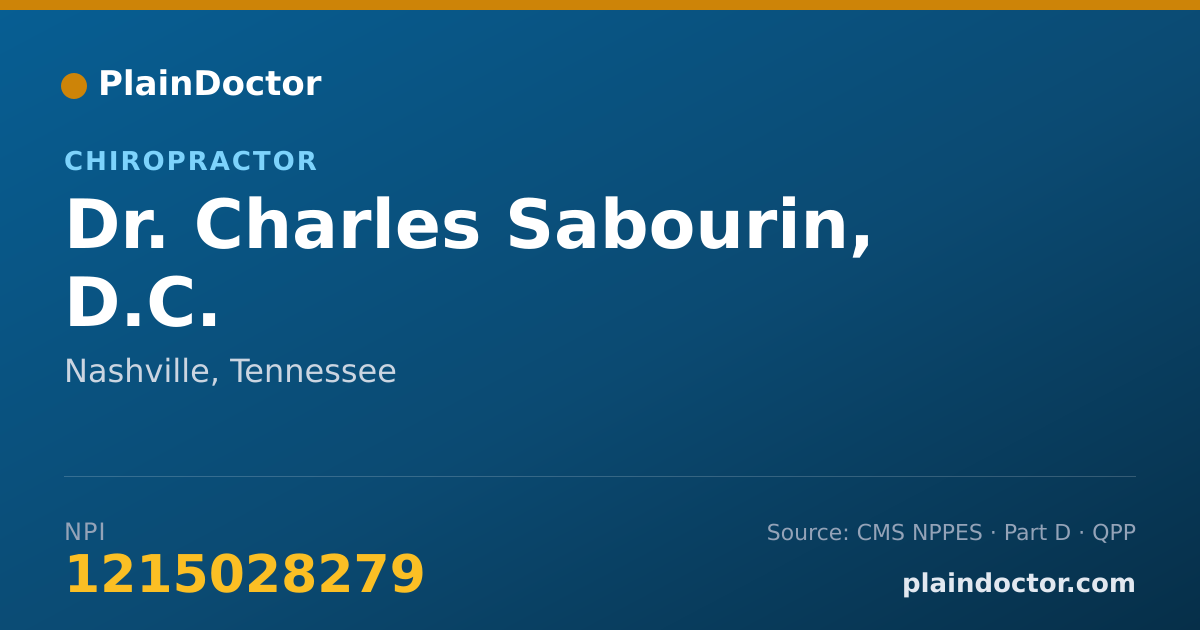Shareable card for Charles Sabourin, D.C. - Chiropractor, Nashville, TN