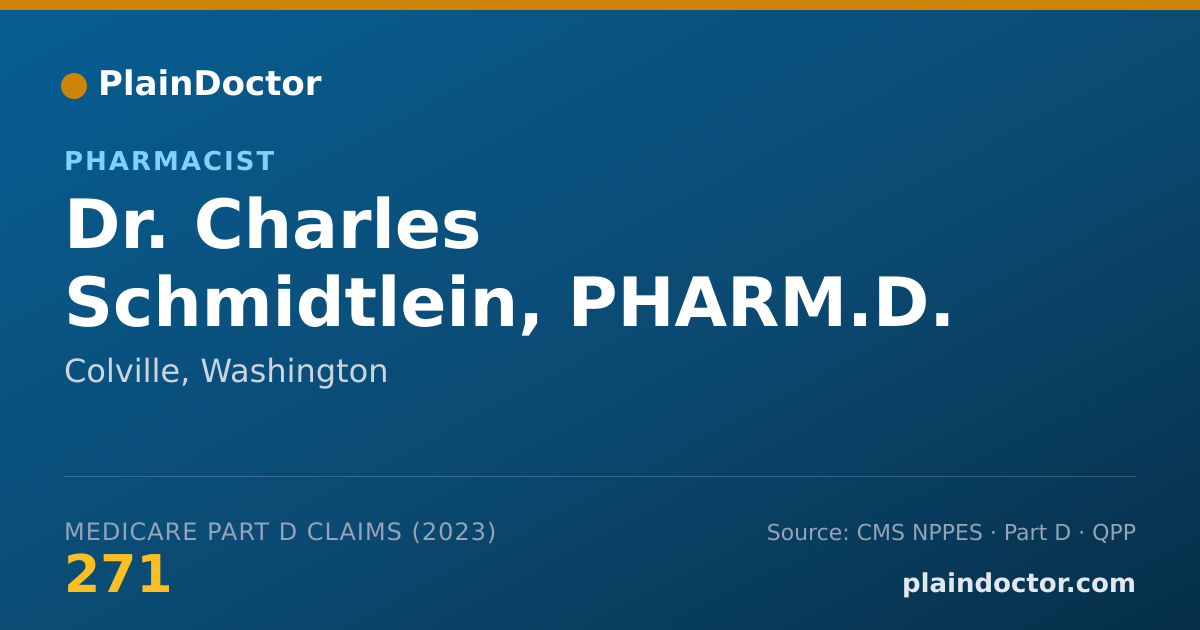 Shareable card for Charles Schmidtlein, PHARM.D. - Pharmacist, Colville, WA