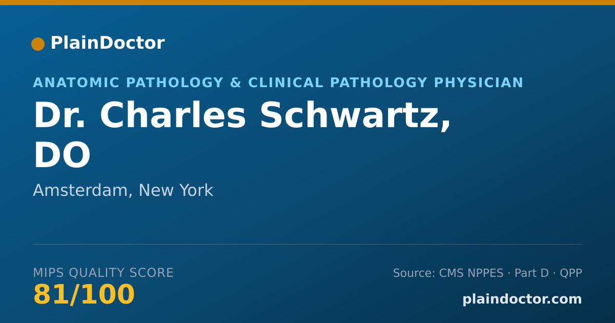Shareable card for Charles Schwartz, DO - Anatomic Pathology & Clinical Pathology Physician, Amsterdam, NY