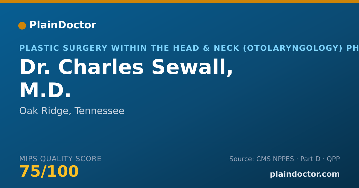 Shareable card for Charles Sewall, M.D. - Plastic Surgery within the Head & Neck (Otolaryngology) Physician, Oak Ridge, TN