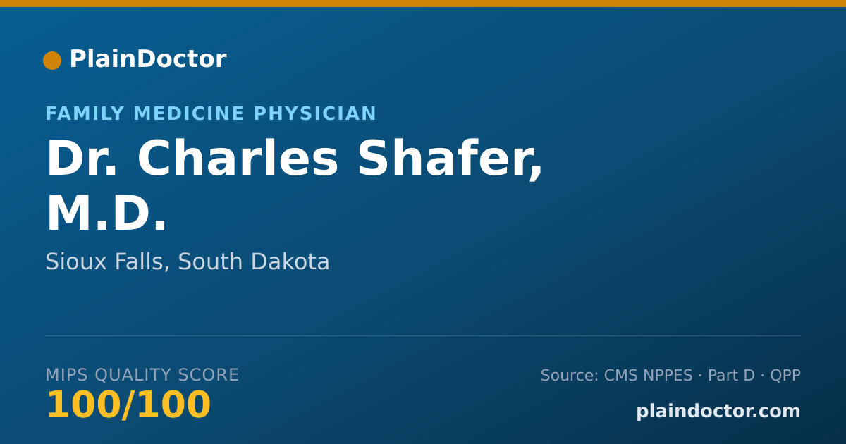 Shareable card for Charles Shafer, M.D. - Family Medicine Physician, Sioux Falls, SD