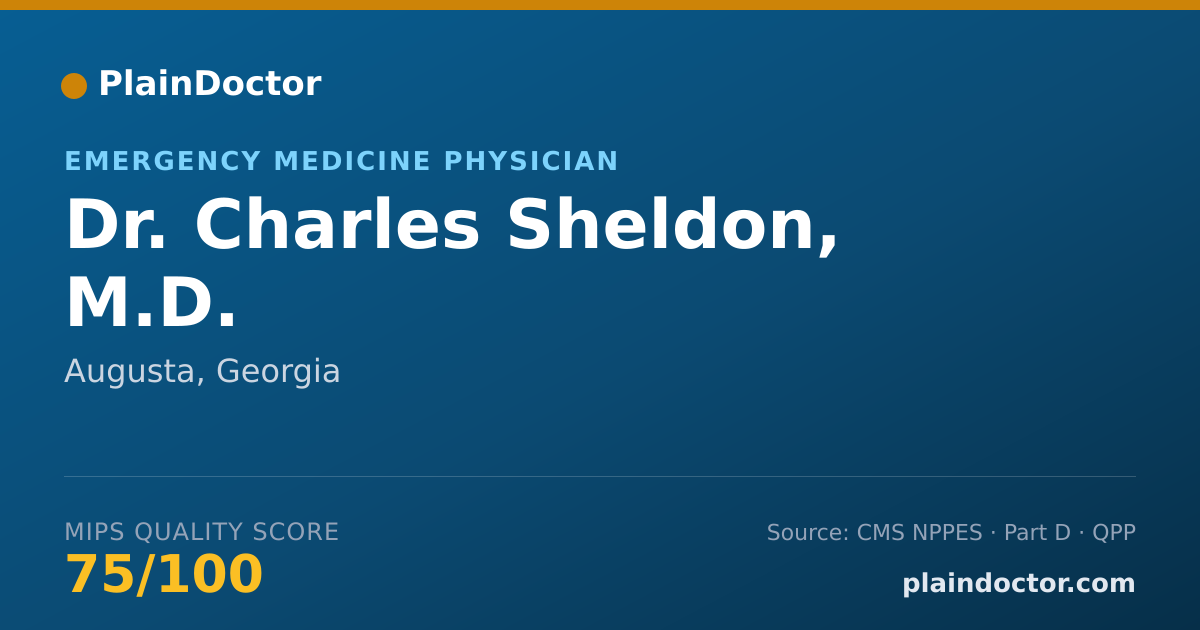 Shareable card for Charles Sheldon, M.D. - Emergency Medicine Physician, Augusta, GA
