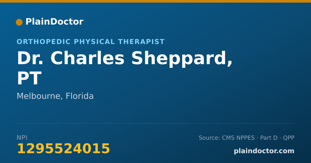 Shareable card for Charles Sheppard, PT - Orthopedic Physical Therapist, Melbourne, FL