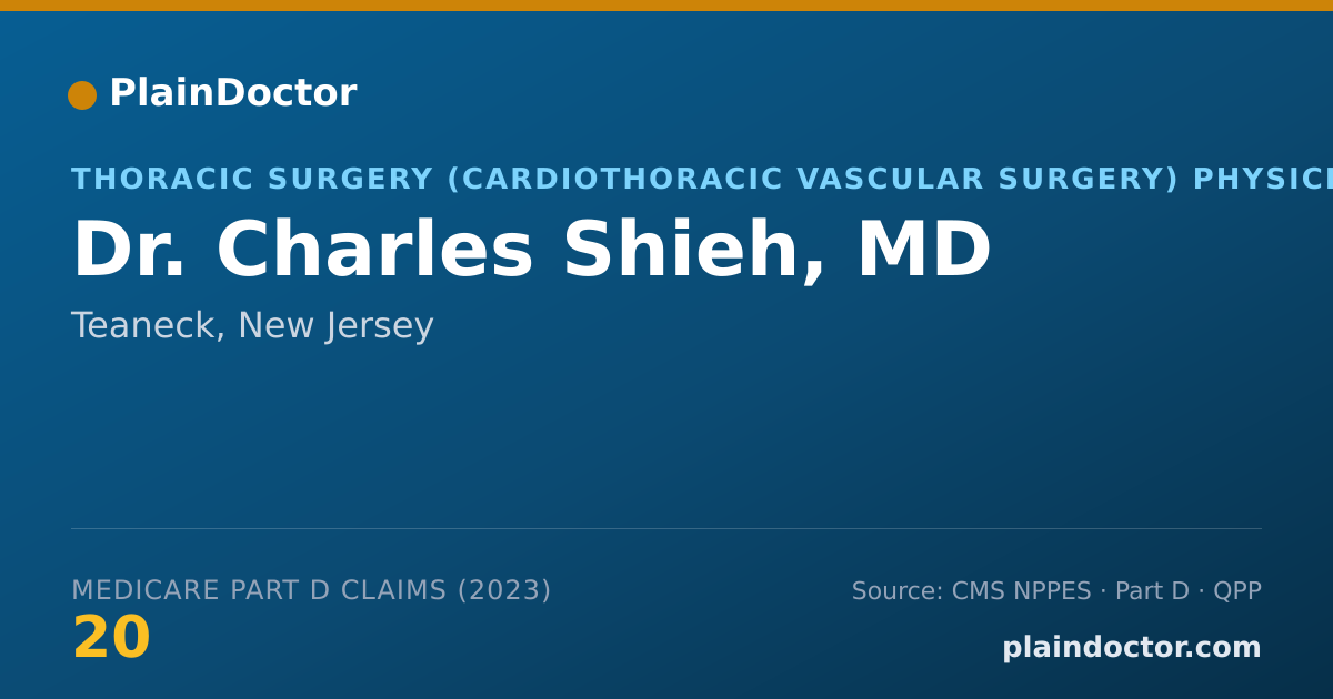 Shareable card for Charles Shieh, MD - Thoracic Surgery (Cardiothoracic Vascular Surgery) Physician, Teaneck, NJ