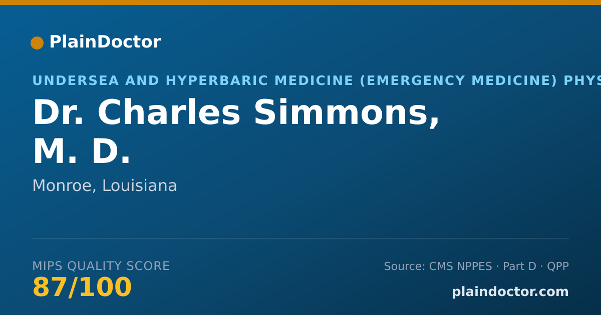 Shareable card for Charles Simmons, M. D. - Undersea and Hyperbaric Medicine (Emergency Medicine) Physician, Monroe, LA